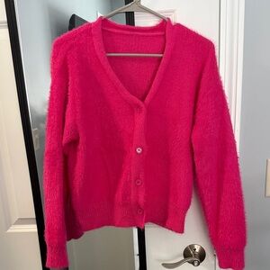 SHEIN Vibrant Pink Women's Cardigan